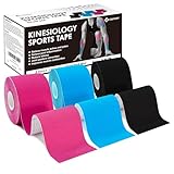 Ceeport Kinesiotapes - 5cm x 5m 3 Rollen Kinesiologie Tape Kinesio Tape und Tape...