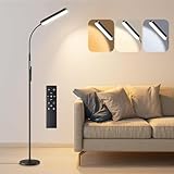 Ehaho Stehlampe Wohnzimmer, Stehlampe LED Dimmbar Schwarz | Leselampe Stehlampe...