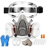 Erzekrim Atemschutzmaske, Gasmaske Set, Staubmaske mit Schutzbrille,...