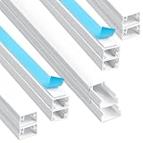 AiQInu Kabelkanal Weiß Selbstklebend (0.4m*12mm*7mm), 10 Stück Kabelkanäle...