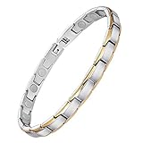 Jeracol Titanstahl magnetarmband damen, magnetische Brazaletes mit 3500 Gauss...