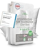 Welldora ǀ 2er-Set Milbenbezug Kissen 40x80 ǀ Allergiker Kissenbezug...