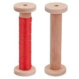 AHANDMAKER 2 Stück Holzfadenspule 5 zoll Hoch Leere Draht Spulen Natürliche...