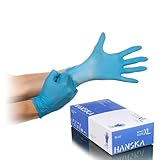 HANSKA 100 Blau Nitril-Einweghandschuhe – puderfrei – Einweg – beidhändig...