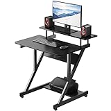 Dripex Computertisch mit Rollen Z-förmiger Schreibtisch, Mobiler Laptoptisch...