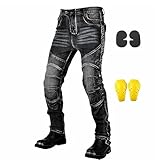 GEBIN Motorradhose Herren, Motorrad Jeans Herren mit Protektoren, Aramidfaser...