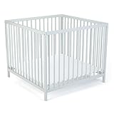 Laufgitter Baby Sarah, 95x95 cm in Grau | 3-fach höhenverstellbar,...