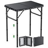 GARLLEN Campingtisch klappbar, 58x40cm & 3 einstellbare Höhen(26/48/70cm),...