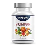 Multivitamin Hochdosiert - 450 Tabletten (15 Monate) - Alle Wertvollen A-Z...