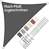 Sonnensegel Dreieckig Wasserdicht im Viele Größe und Farben, mit Befestigungs...