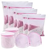 10 Stück Mesh Wäschesäcke mit 4 BH-Wäschesäckhen - Reißverschluss,...
