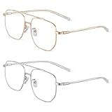 ACWOO Blaulichtfilter Brille, 2er-Set Polygon Anti Blaulicht Gaming Brillen Mode...