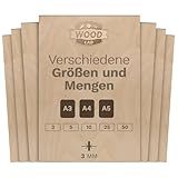 Wood Lab 10 x A4 Sperrholzplatten aus Birkenholz, 3 mm(± 0,5 mm) 29,7 x 21 cm...