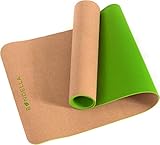 Bondella® Ahimsa Kork Yoga Matte - Premium Yogamatte rutschfest aus Kork & TPE...
