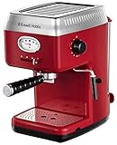 Russell Hobbs Espressomaschine [Siebträgermaschine] Retro Rot (15 Bar, 2...