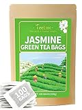 TeeLux Jasmin Grüner Tee Beutel 100 Stück, Vegan, Natürlicher Jasmintee mit...