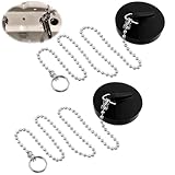 Giantree 2 Stück Abflussstopfen, Waschbeckenstöpsel Gummi mit 40cm Kette, Ø...
