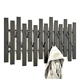 DanDiBo Wandgarderobe Schwarz Metall Modern 96637 Garderobe Wand mit Haken...
