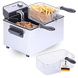 Sommertal XXL Doppel-Fritteuse mit Öl oder Fett – 3 Körbe, 5 Liter, 3000...