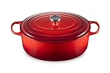 Le Creuset Signature Gusseisen-Bräter mit Deckel, Ø 35 cm, Oval, Für alle...