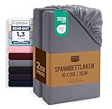 Utopia Bedding - 2er Set Spannbettlaken 90x200cm - Grau - Gebürstete Mikrofaser...