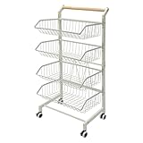 Alnemy Verkaufsständer mit 4 Körben Rollständer Stapelkorb Wühlkorb...