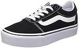 Vans Damen Ward Platform Canvas Sneaker, Schwarz Canvas Black White 187, 38.5 EU