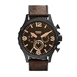 Fossil Herren Nate Edelstahl Quarz Chronograph Uhr, dunkelbraun,...