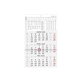 Zettler 3-Monatskalender schwarz/rot 2026 – Wandkalender 30 × 49 cm, 3 Monate...