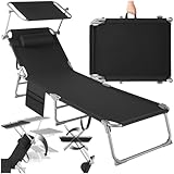 tectake® Sonnenliege klappbar, tragbar, Liege mit Seitentasche, Strandliege,...