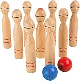small foot Kegelspiel aus Holz, Kegel ca. 16 cm hoch, Kinder Indoor-und...