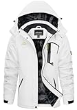 KEFITEVD Skijacke Damen Winddicht Warm Funktionsjacke mit Zip Taschen Fleece...