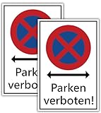 2 Stück (30 x 20 cm) Parken Verboten Schild - aus stabiler PVC Hartschaumplatte...