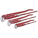 Dönges Eckrohrzange Set S-Mau | 3 teilig, 1' - 1½' - 2' Zoll | Rohrzangenset...