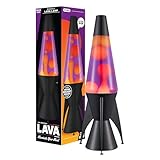 LAVA® – Lavalampe Evenfall Rocket 2391, gelbes Wachs, lila Flüssigkeit,...