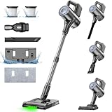 Staubsauger mit Wischfunktion, 40000Pa Akku Staubsauger kabellos, Saug und Wisch...