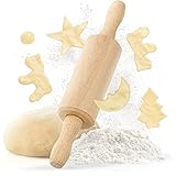 TIMELEOS Teigroller klein - Nudelholz - Kinder Kindernudelholz - Nudelholz als...