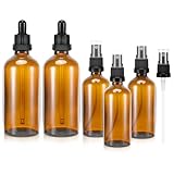 Zikenis 5-teilige Braun Zerstäuber Sprühflasche, 2x100ml 3x50ml mit UV-Schutz,...