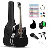Moukey Acoustic Guitar kits for Beginners, Adults, 41 Inch 4/4 Guitarra Acustica...