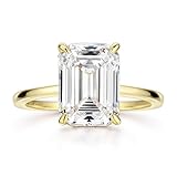 Michooyel Gold 4ct Smaragd Ringe, Verlobungsring für Damen, Ehering aus...