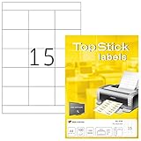 TopStick 8738 Universal Etiketten, 100 Blatt, 70 x 50,8 mm, 15 pro A4 Bogen,...
