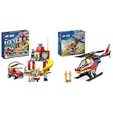 LEGO City Feuerwehr Feuerwehrstation und Löschauto, Lernspielzeug für Kinder...