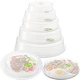 Tebery 5 Stück Mikrowellen Abdeckung, Kunststoff Mikrowellendeckel...