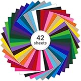 42 Stück Vinylfolie Plotter - Selbstklebende Plotterfolie Vinyl in 21 Farben,...