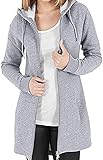 Tuopuda Fleecejacke Damen Lang Winterjacke Sweatjacke Kapuzenjacke Zip...