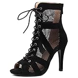 Roimaash Damen Dance ScHohe Hohe Ferse Schnüren Bujur Latin Dance Class Bootie...