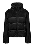 ONLY Damen ONLWANJA FUR Puffer Mix Jacket CC OTW Pufferjacket, Black, M