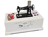 Holz Nähkästchen weiß - Deko Nähkasten Nähmaschine - Nähkiste Nähkorb...