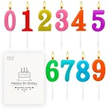 BEAN LIEVE 10 Stück Ziffern-Geburtstagskerzen – Kuchen-Zahlenkerzen, Zahlen...