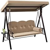 YITAHOME 3-Sitzer Hollywoodschaukel, Gartenschaukel mit Liegefunktion mit...